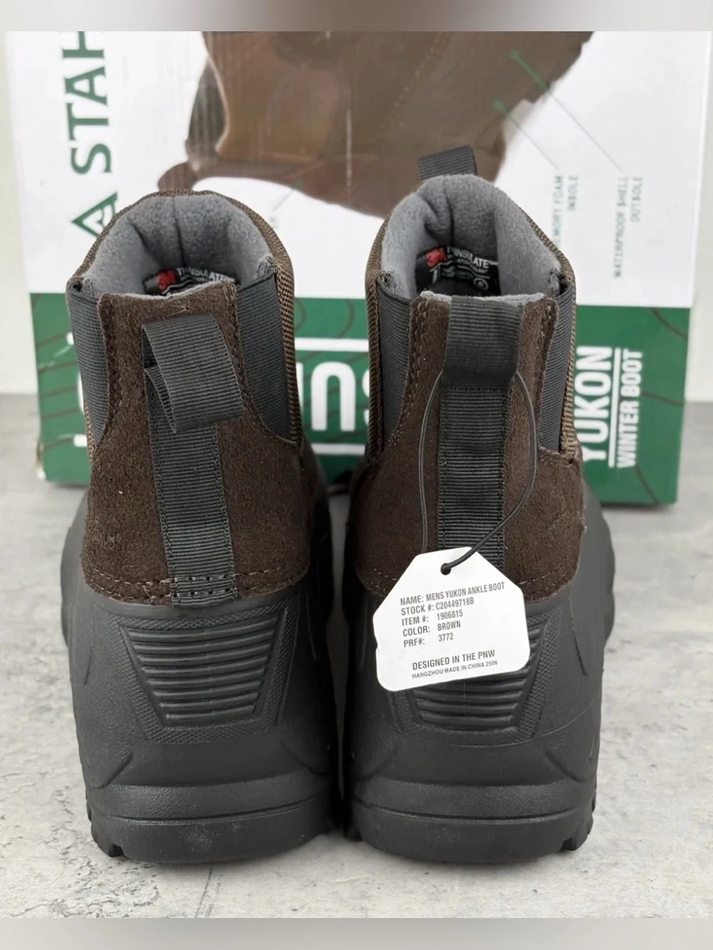 Staheekum Yukon 3M Thinsulate Snow Boots Men’s Size 11 Brown New In Box Pull On